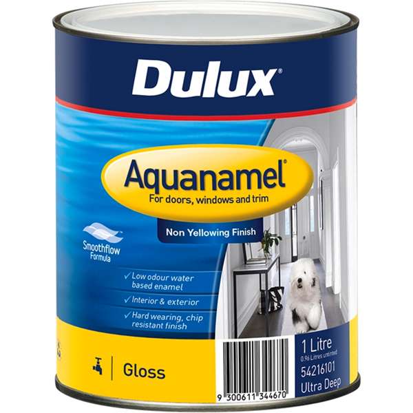 Dulux 1L Enamel Paint Aquanamel Gloss Ultra Deep