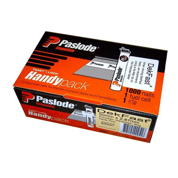 Paslode 50 x 2.87mm Amor Galvanised Dekfast Impulse Nail - 1000 Pack