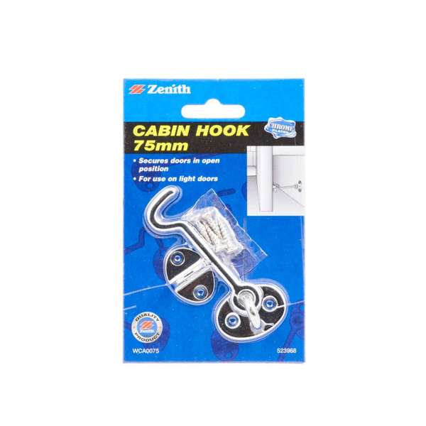 Zenith Cabin Hook Chrome Plated 75mm