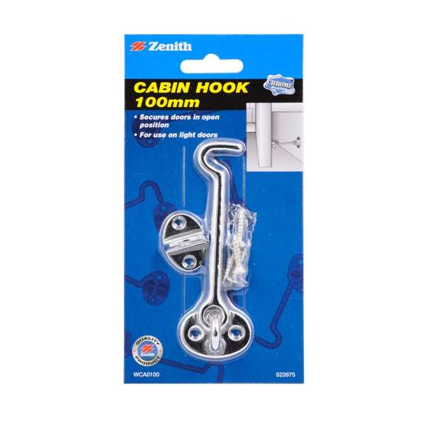 Zenith Cabin Hook Chrome Plated 100mm