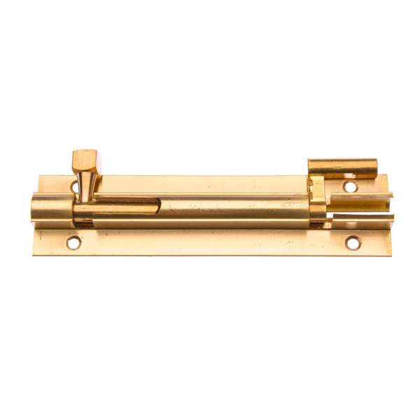 Zenith Necked Barrel Bolt Polished Brass 100mm