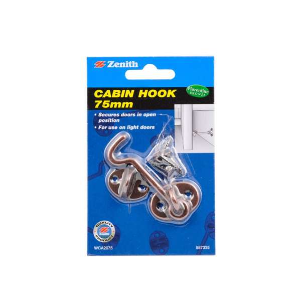 Zenith Cabin Hook Florentine Bronze 75mm