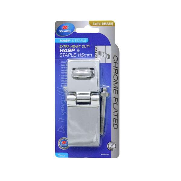 Zenith Heavy Duty Hasp & Staple Chrome Plated 115mm - 1 Pack