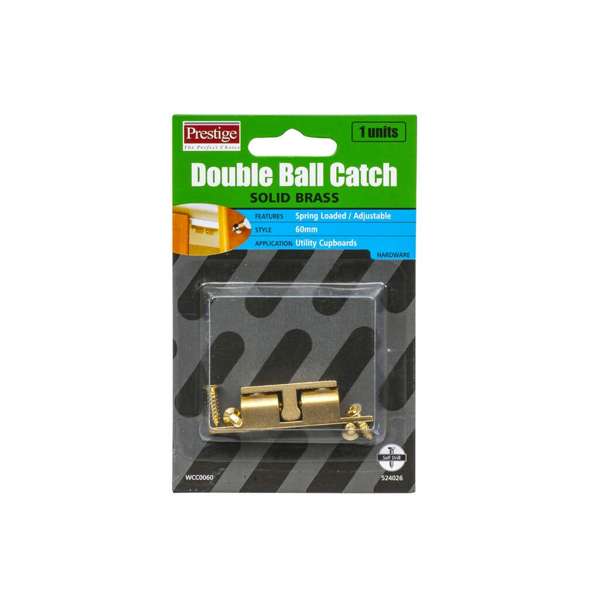 Prestige Double Ball Catch Brass 60mm