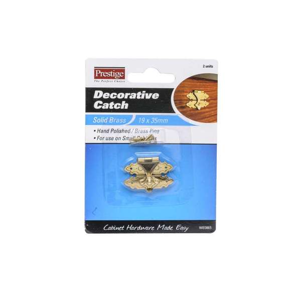 Prestige Decorative Catch Polished Brass - 2 Pack