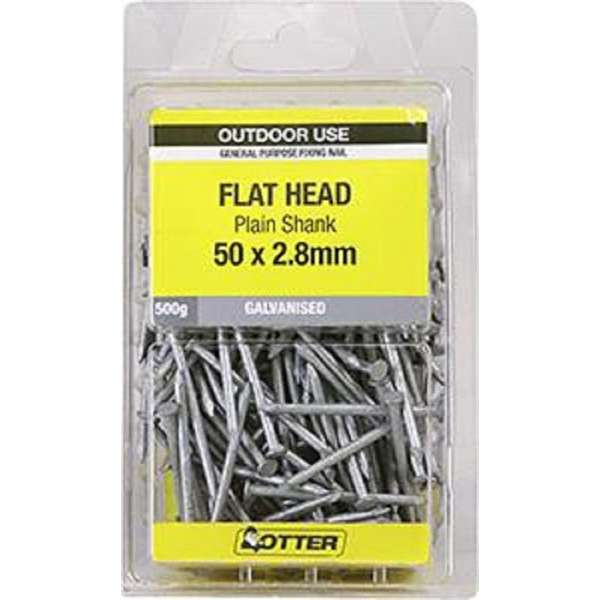 Otter Nail Flathead Galvanised 50 x 2.80mm (500g)