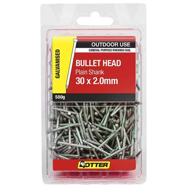 Otter Nail Bullet Head Galvanised 30 x 2.00mm (500g)