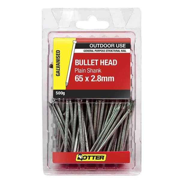 Otter Nail Bullet Head Galvanised 65 x 2.80mm (500g)