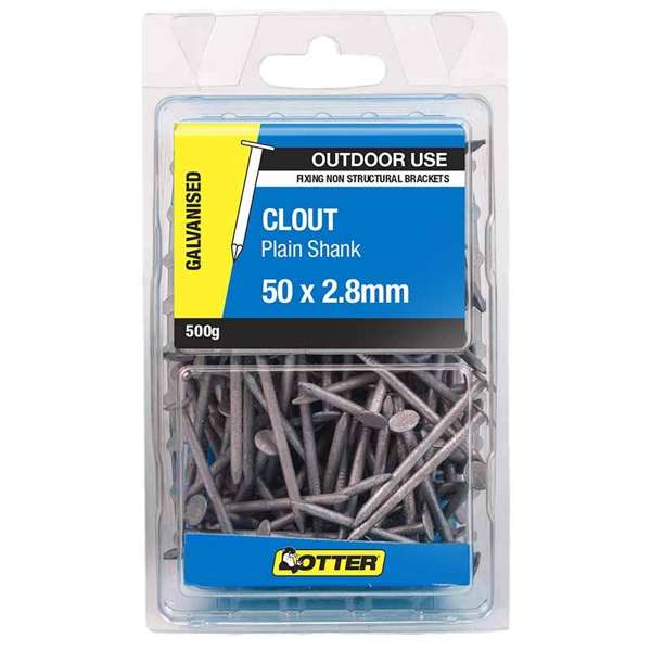 Otter Nail Clout Galvanised 50 x 2.80mm (500g)