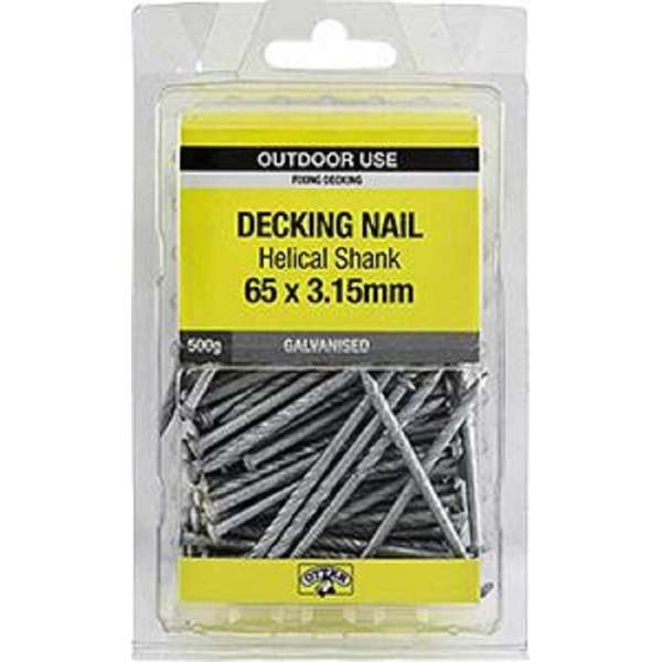 Otter Nail Titadeck Helical Galvanised 65 x 3.15mm (500g)