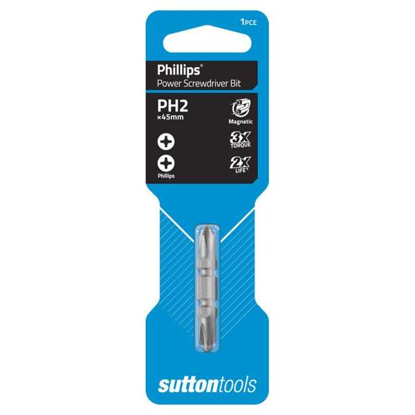 Sutton Tools Phillips Screwdriver Bit Impact Double Ended PH2
