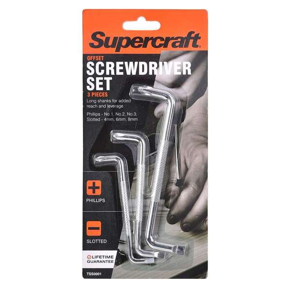 Supercraft Offset Screwdriver Set - 3 Piece