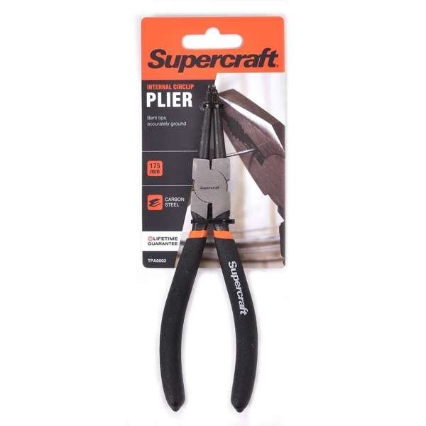 Supercraft Plier Internal Circlip Bent Tip 175mm