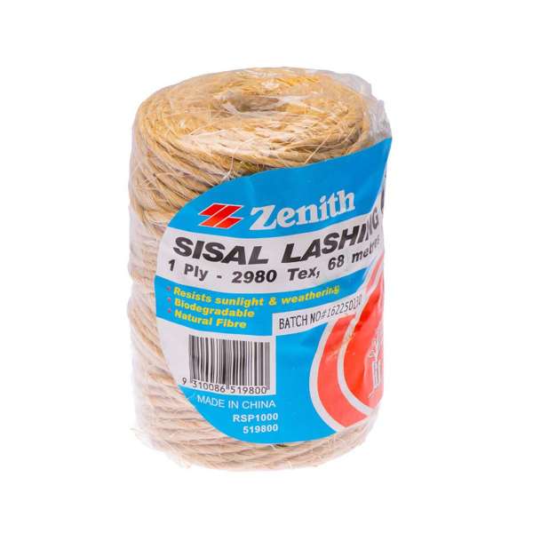 Zenith Sisal Lashing Rope 2980t x 68m