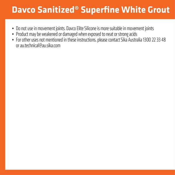 Davco Grout Sanitized Superfine White 5kg