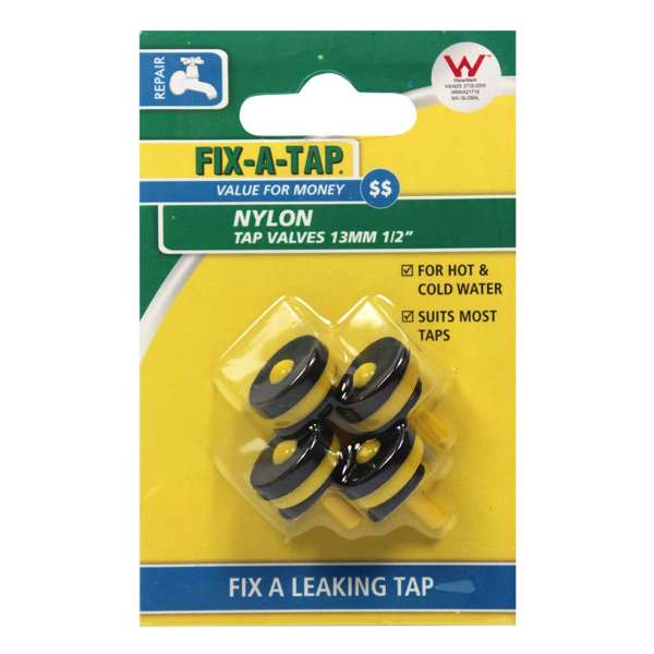 Fix-A-Tap Nylon Tap Valves 13mm - 4 Pack