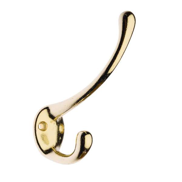 Zenith Narrow Style Hat & Coat Hook Brass Plated 110mm