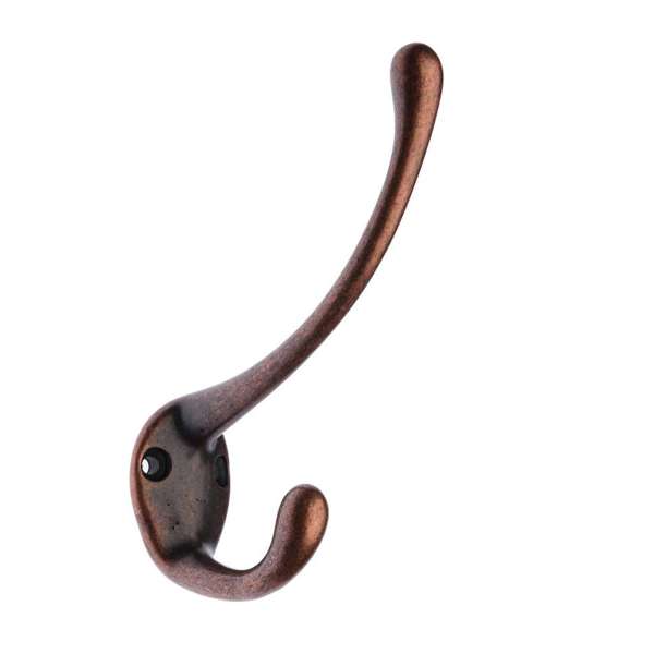 Zenith Narrow Style Hat & Coat Hook Florentine Bronze 110mm