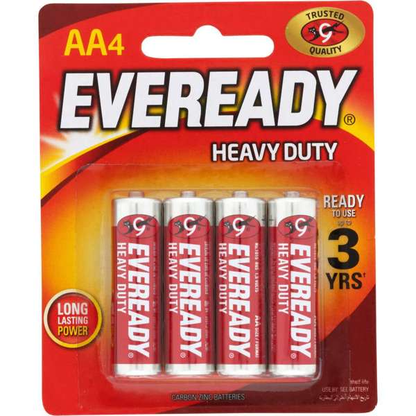 Eveready Heavy Duty Battery Red AA - 4 Pack