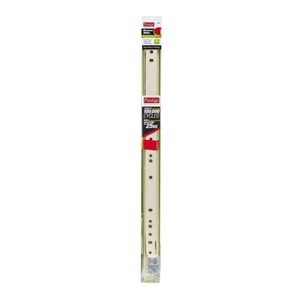 Prestige Drawer Slide Metal White 450mm - 2 Pack