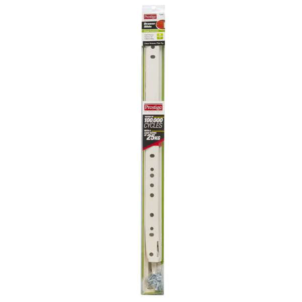 Prestige Drawer Slide Metal White 400mm - 2 Pack