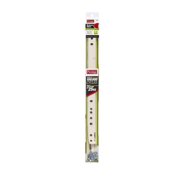 Prestige Drawer Slide Metal White 350mm - 2 Pack