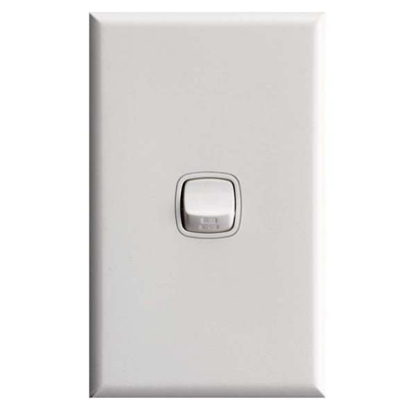 HPM Excel 10A 240V Switch 1 Gang with Coverplate White