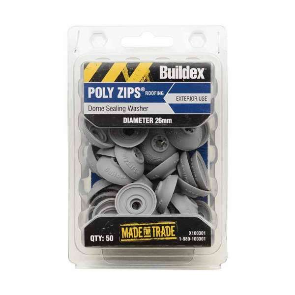 Buildex Dome Sealing Washer 26mm Diametre - 50 Pack