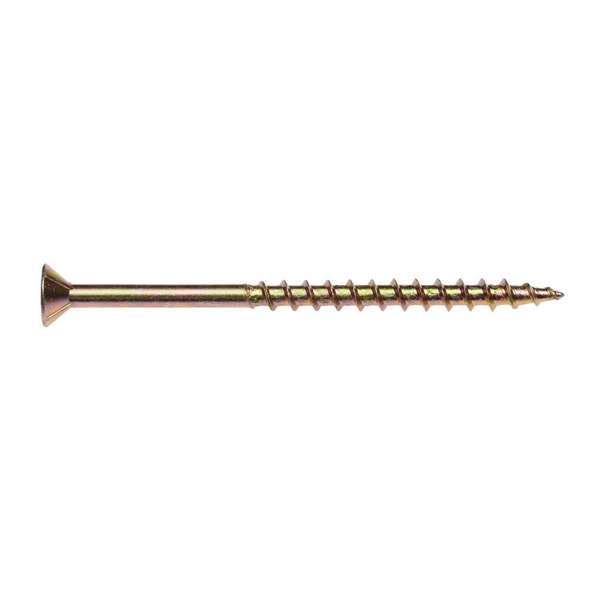 Zenith Chipboard Screw Philips Drive Gold Passivated 10G x 75mm - 50 Pack