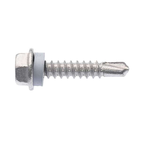 Zenith Metal Screws Hex Head with Seal Galvanised 10G x 25mm - 50 Pack