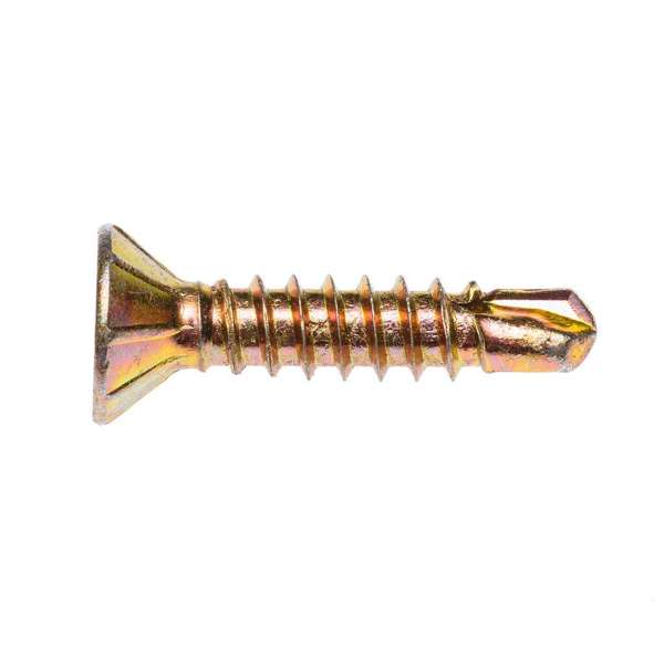 Zenith Metal Screws Countersunk Ribbed Head Gold Passivated 8G x 20mm - 100 Pack