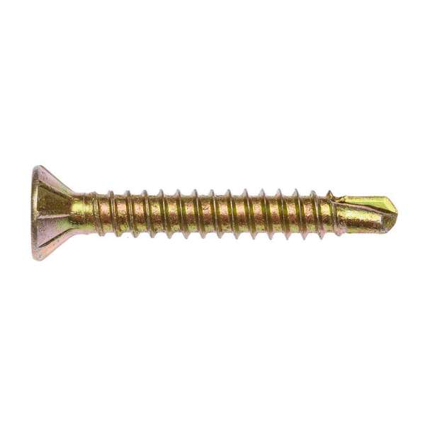 Zenith Metal Screws Countersunk Ribbed Head Gold Passivated 8G x 30mm - 100 Pack