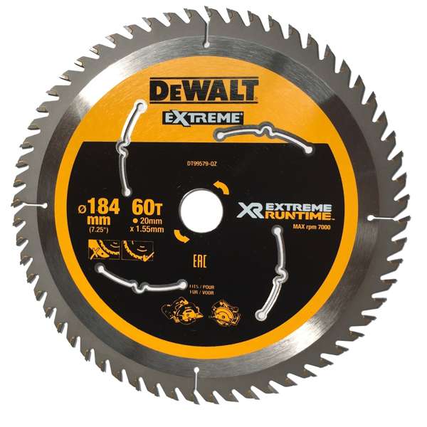 DeWalt 184mm 60T XR Circular Saw Blade