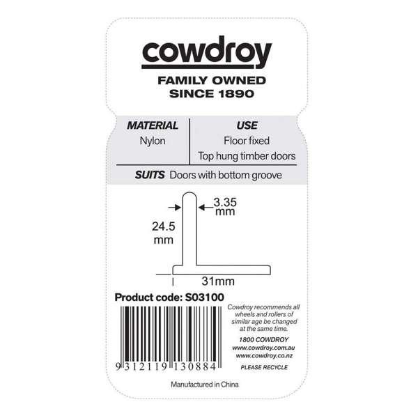 Cowdroy Adjustable Floor Mounting Door Guide