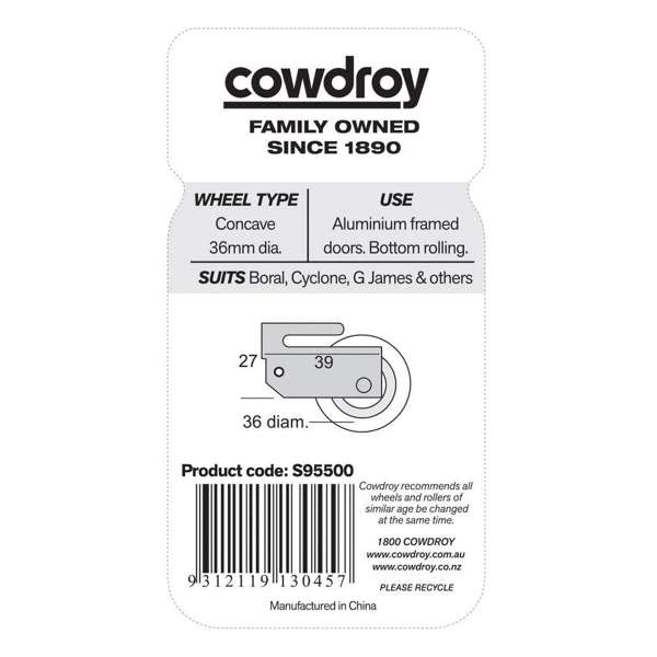 Cowdroy Sheave Concave Wheel 36mm - 2 Pack