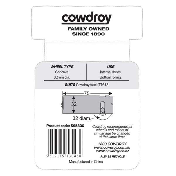 Cowdroy Sheave Concave Wheel 32mm - 2 Pack