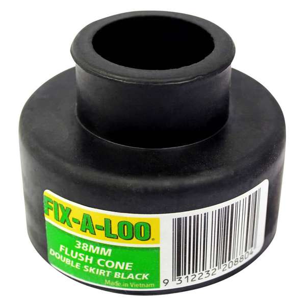 Fix-A-Loo Flush Cone Double Skirt Black 38mm