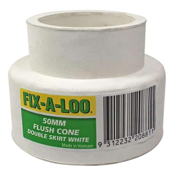 Fix-A-Loo Flush Cone Double Skirt White 50mm