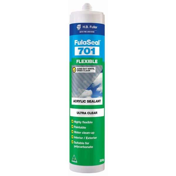 H.B. Fuller FulaSeal 701 Flexible Acrylic Sealant Ultra Clear 300g