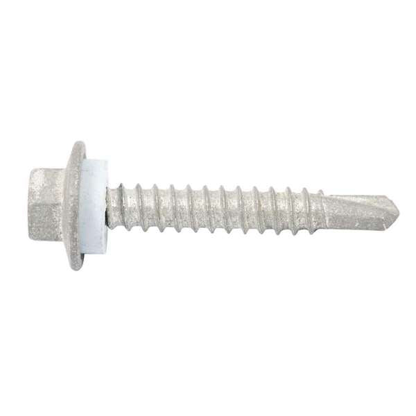 Zenith Metal Screws Hex Head with Seal Galvanised 12G x 35mm - 50 Pack