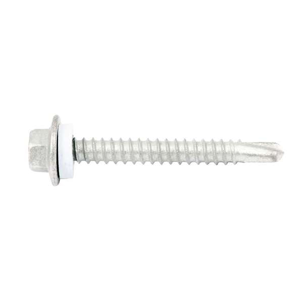 Zenith Metal Screws Hex Head with Seal Galvanised 12G x 45mm - 50 Pack