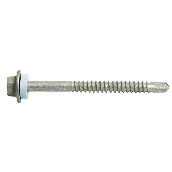 Zenith Metal Screws Hex Head with Seal Galvanised 12G x 65mm - 50 Pack