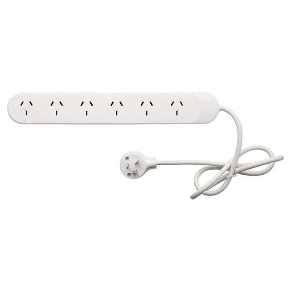 HPM Standard 6 Outlet Powerboard White