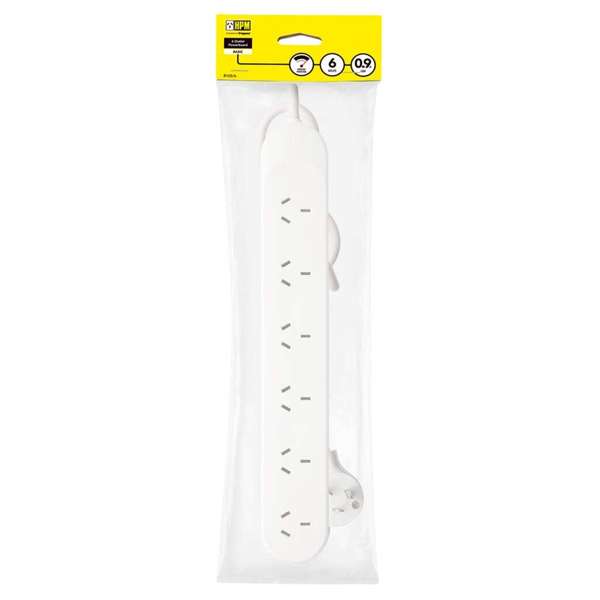 HPM Standard 6 Outlet Powerboard White