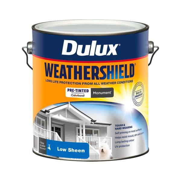 Dulux 4L Monument Low Sheen Weathershield Exterior Paint