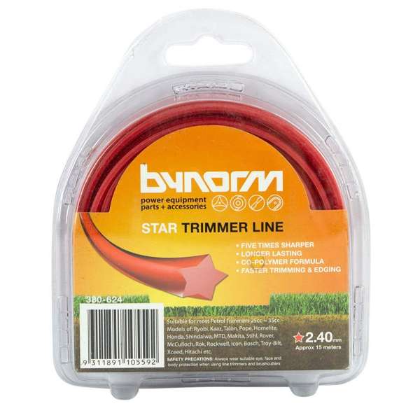 Bynorm Star Whipper Snipper Cord Red 2.4mm x 15m