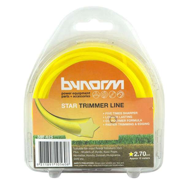 Bynorm Star Whipper Snipper Cord Yellow 2.7mm x 12m