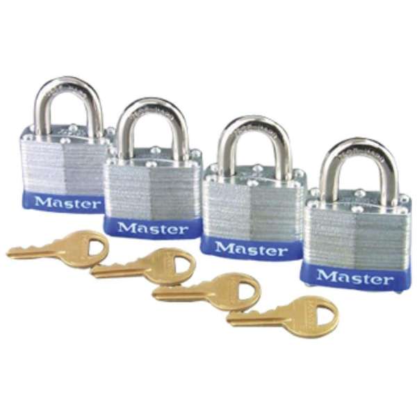 Master Lock Laminated Padlock 40mm - 4 Pack