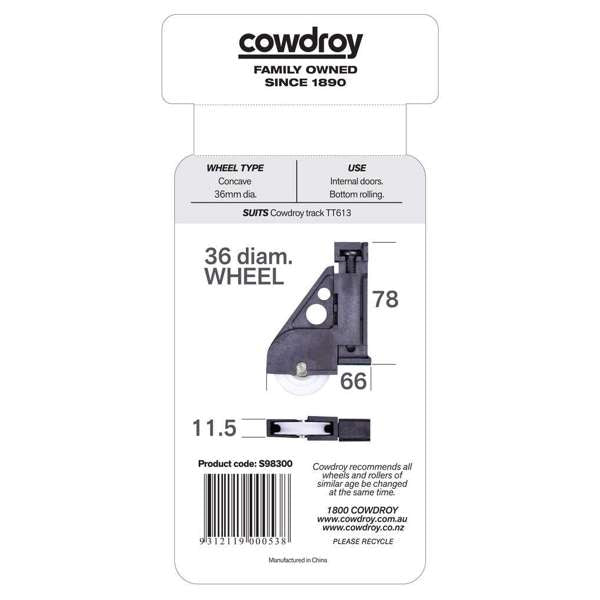 Cowdroy Wardrobe Door Sheave 1 Pack