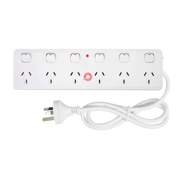 Arlec 6 Outlet Powerboard with Surge Protection